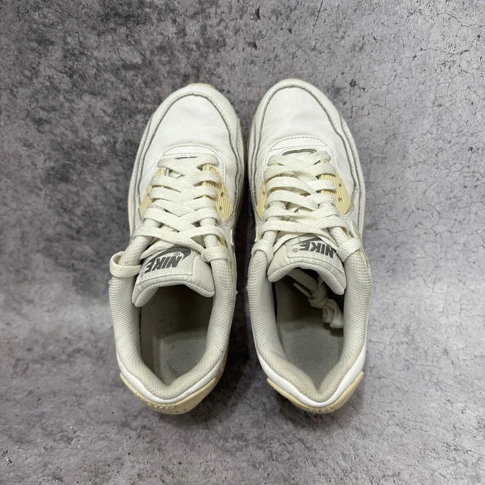 Nike Air Max 90 LTR Kids 4Y White Sneakers 724821-100 Low Top Shoes